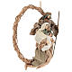 Wreath with Nativity in resin with green and beige fabric, Shabby Chic style s4