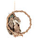 Wreath with Nativity in resin with green and beige fabric, Shabby Chic style s5