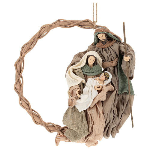 Korona 30 cm ze sceną narodzin Jezusa 24 cm z żywicy, styl Shabby Chic 1