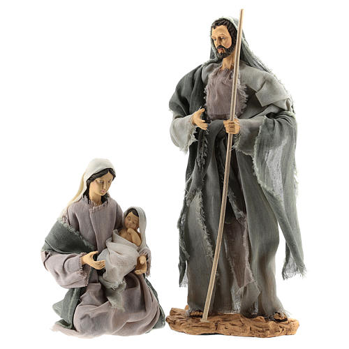 8 pcs set Holy Family 35 cm with stable Shabby Chic 2