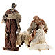 Nativity 35 cm resin with dresses made of bronze and burgundy cloth, Shabby Chic style s6