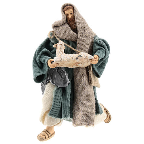 Kneeling shepherd with blue, Shabby Chic style, 30 cm 4