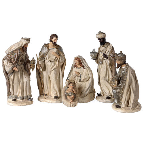 Set mit 6 Figuren Geburt von Jesus aus Harz, 30 cm 1