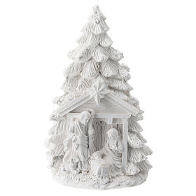 Sapin de Noël résine avec Nativité 15 cm