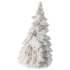 Christmas tree with white resin Nativity 10 cm