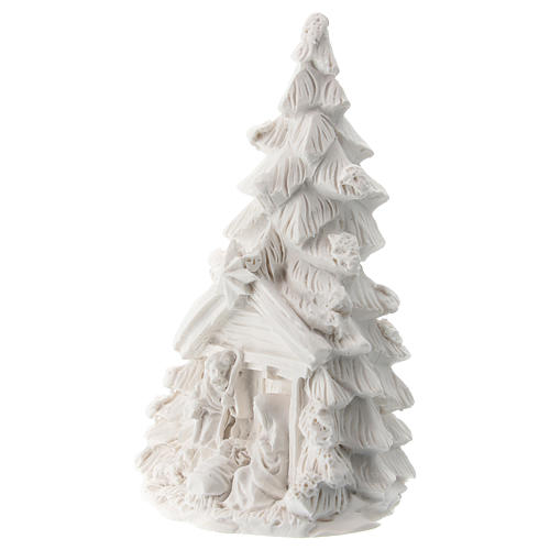 Sapin Noël Nativité résine blanche 10 cm 2