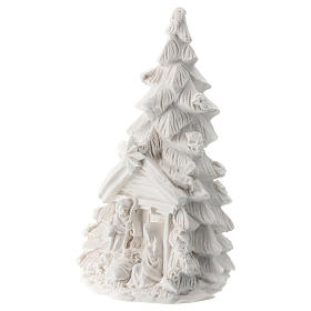Árvore Natal Natividade resina branca 10 cm