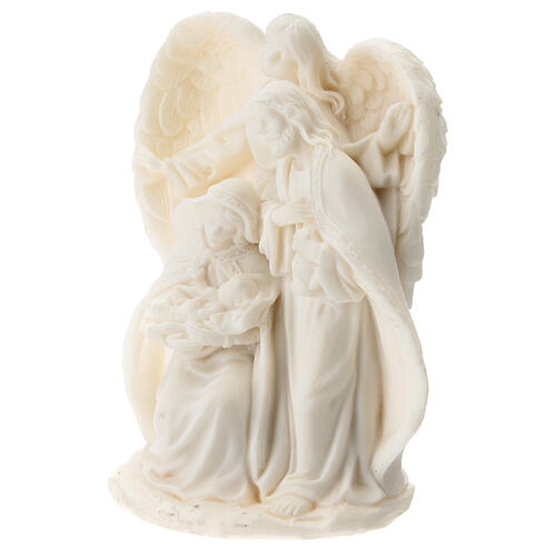 Geburt von Jesus mit Engel aus Harz in weiß, 15 cm 2