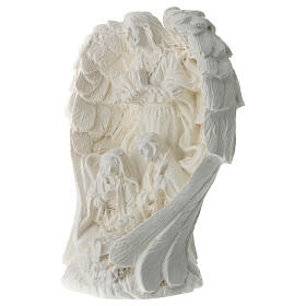 Nativity with white resin angel 10 cm