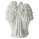Holy Family statue with Angel in white resin, 10 cm s4