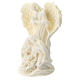 Nativity and Angel in white resin 10 cm s2