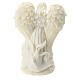 Nativity and Angel in white resin 10 cm s3