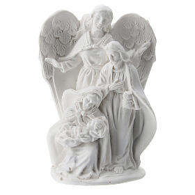 Heilige Familie mit Engel aus Harz, 5 cm