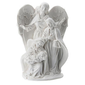 Sacred Family protected by Angel, in resin 5 cm