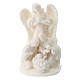 Anjo e Sagrada Família 5 cm resina branca s1