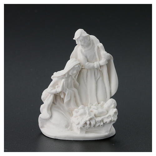 Holy Family white resin 5 cm 2