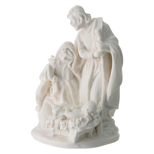 Holy Family white resin 5 cm 3