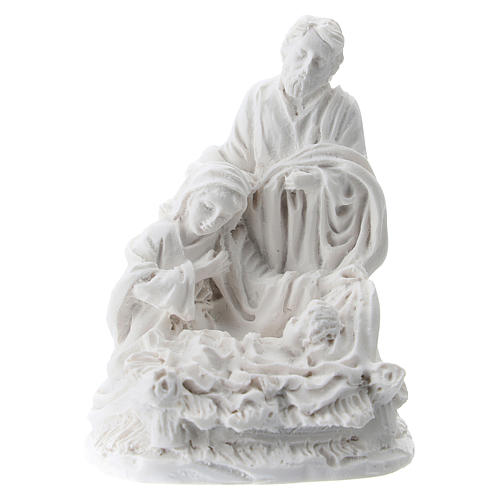 Holy Family statue, 5 cm in white resin 1