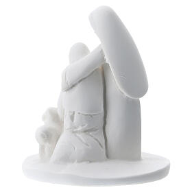 Figur aus weißem Harz Mutter und Sohn, 5 cm