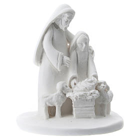 Statuette mother and son white resin 5 cm