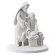 Statuette Sainte Famille avec moutons résine blanche 5 cm s1