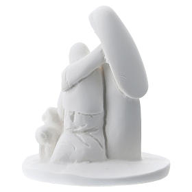 Statuina mamma e figlio resina bianca 5 cm