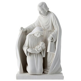 Holy Family in white resin, 15 cm