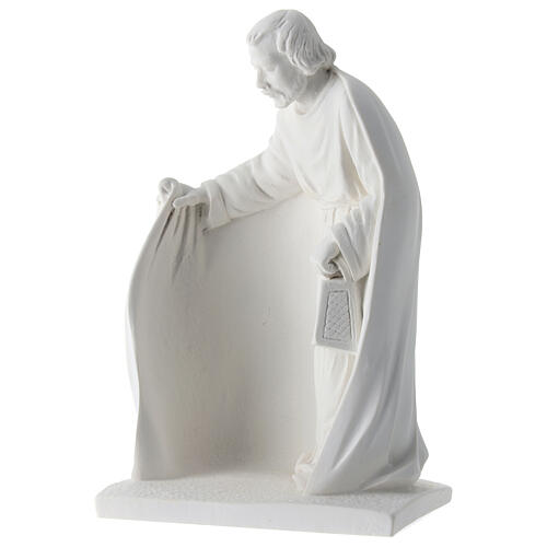 Holy Family in white resin, 15 cm 3
