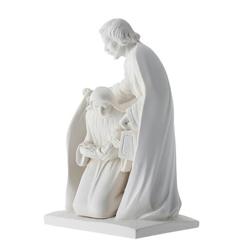 Holy Family in white resin, 15 cm 7