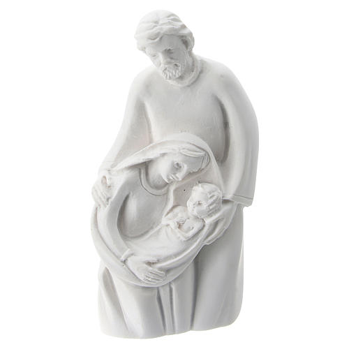Sacred Family classic style, in white resin 5 cm 1