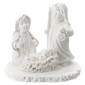 Composition children in white resin 5 cm