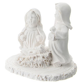 Composition children in white resin 5 cm