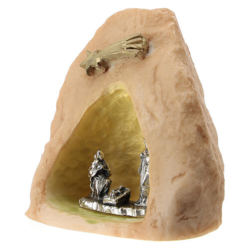 Stein aus Harz mit Figuren aus Metall, 5 cm 2