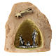 Rock with Metal Nativity in niche 5 cm s1