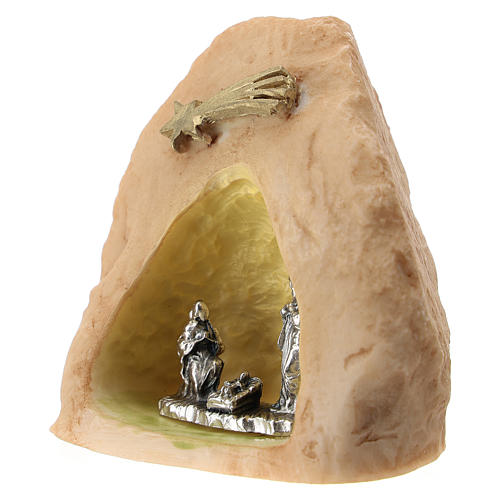 Rocher avec Nativité métal dans une niche 5 cm 2