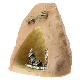 Rock with Nativity scene metal with niche, 5 cm