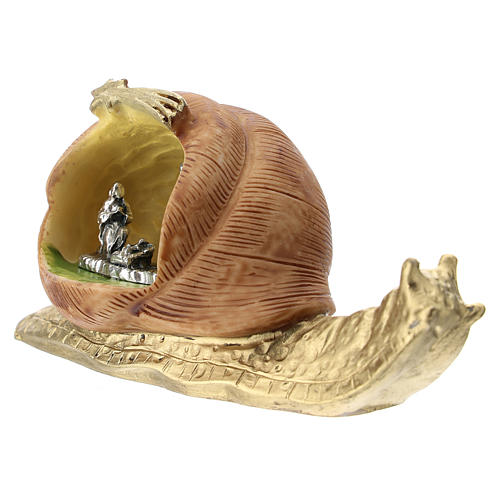 Escargot résine avec Nativité métal 5 cm 2