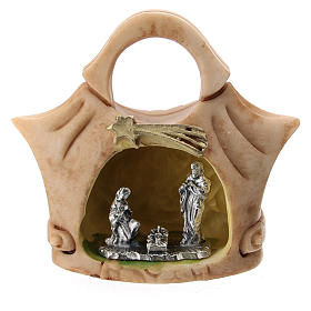 Bag in resin with Sacred Family metal, 5 cm