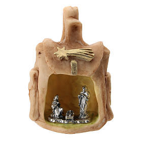Backpack in resin with Nativity in metal, 5 cm
