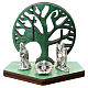 Metal Nativity with Tree of Life printed on wood 5 cm s1