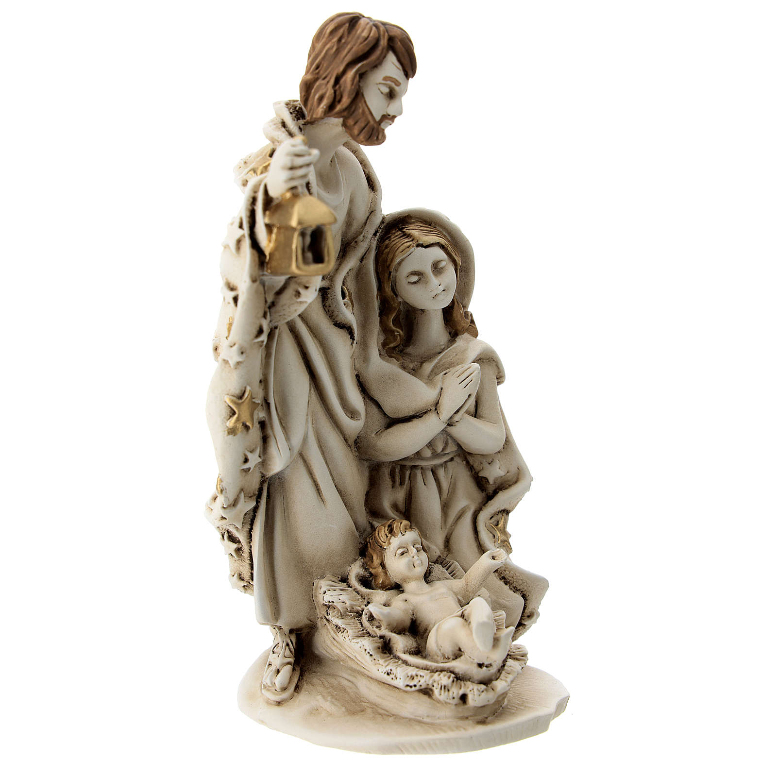 Holy Family statue in resin with stars, 15 cm online sales on