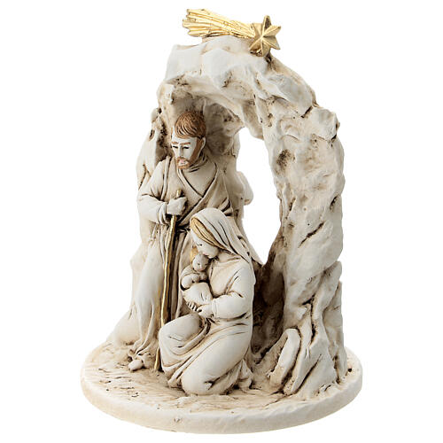 Nativity in resin with cave 10 cm 2
