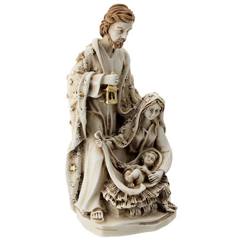 Holy Family in resin with stars 20 cm 3