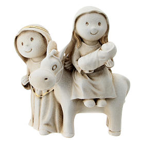 Holy Family Arab style with donkey in resin, 10 cm