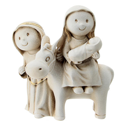 Holy Family Arab style with donkey in resin, 10 cm 1