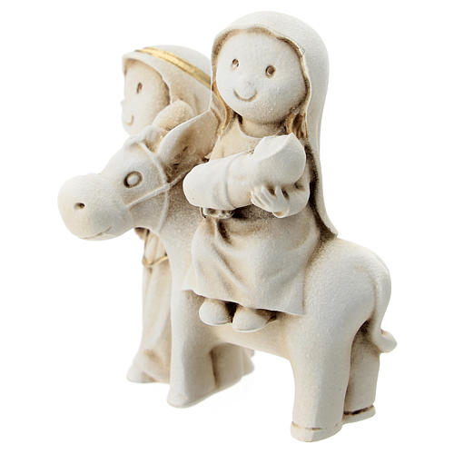 Holy Family Arab style with donkey in resin, 10 cm 2