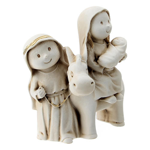 Holy Family Arab style with donkey in resin, 10 cm 3