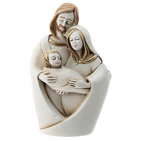 Embraced Holy Family in resin, 10 cm