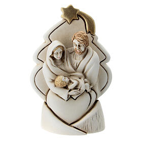 Holy Family with tree in resin 10 cm