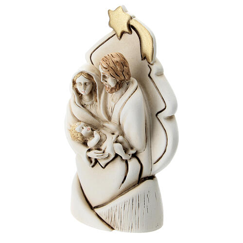 Holy Family with tree in resin 10 cm 2